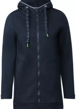 Lange Sweatshirtjacke