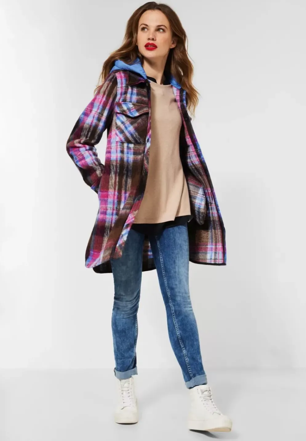Langes Overshirt Mit Kapuze