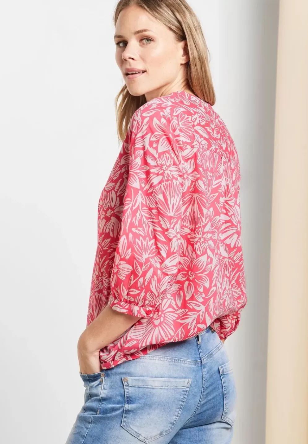 Leichte Print Baumwollbluse