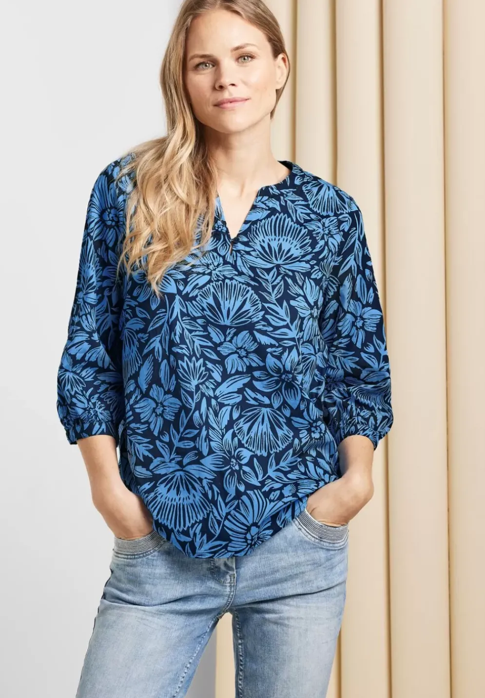 Leichte Print Baumwollbluse
