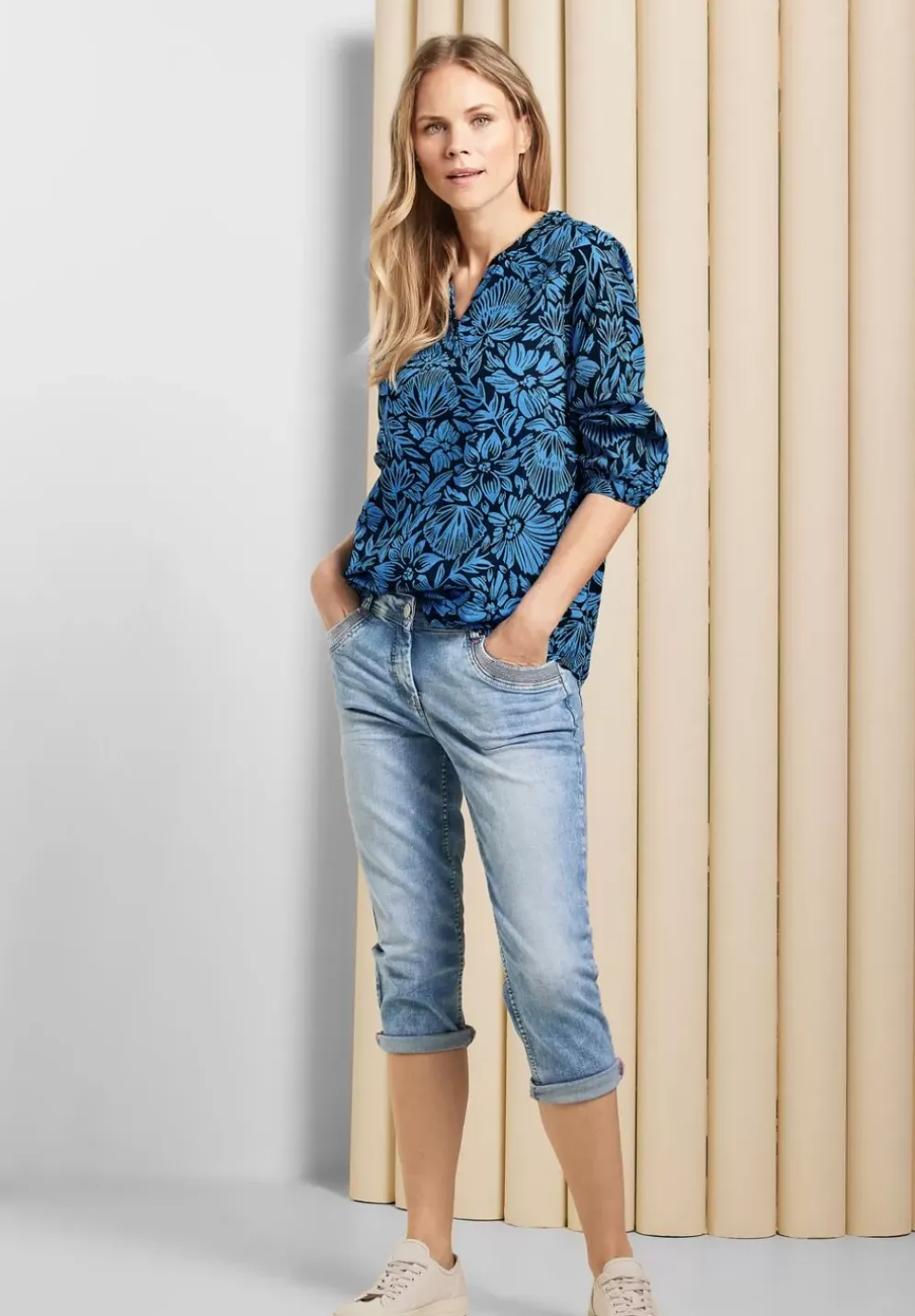 Leichte Print Baumwollbluse