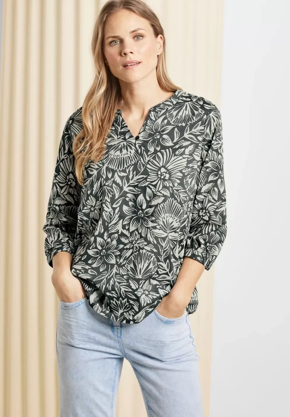 Leichte Print Baumwollbluse