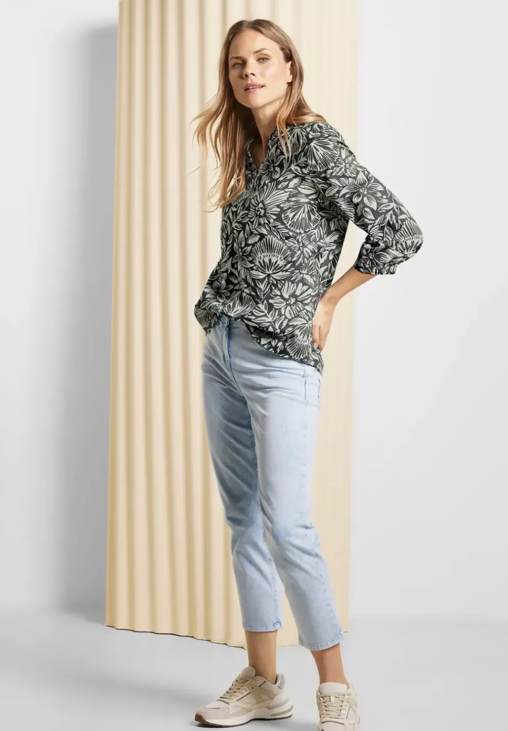 Leichte Print Baumwollbluse