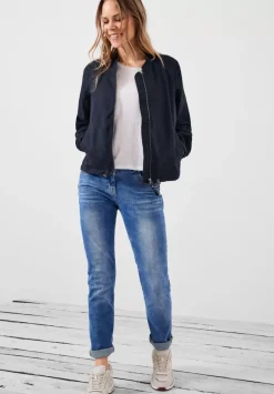 Leinen Blouson Mit Zipper