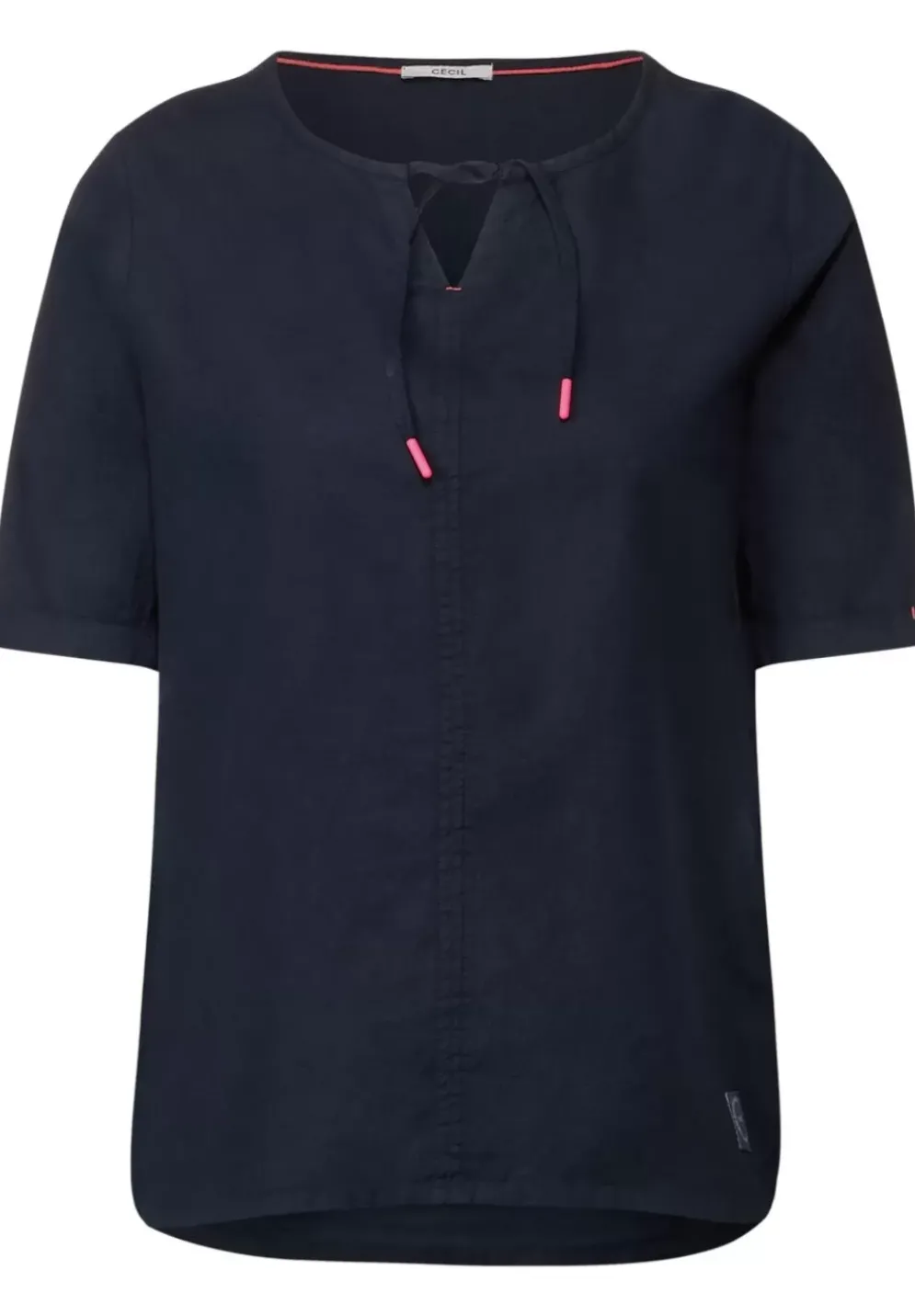 Leinen Bluse In Unifarbe