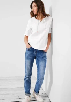 Leinen Bluse In Unifarbe