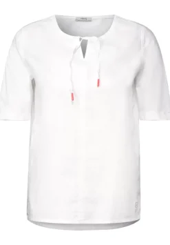Leinen Bluse In Unifarbe