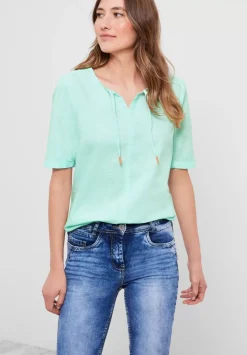 Leinen Bluse In Unifarbe