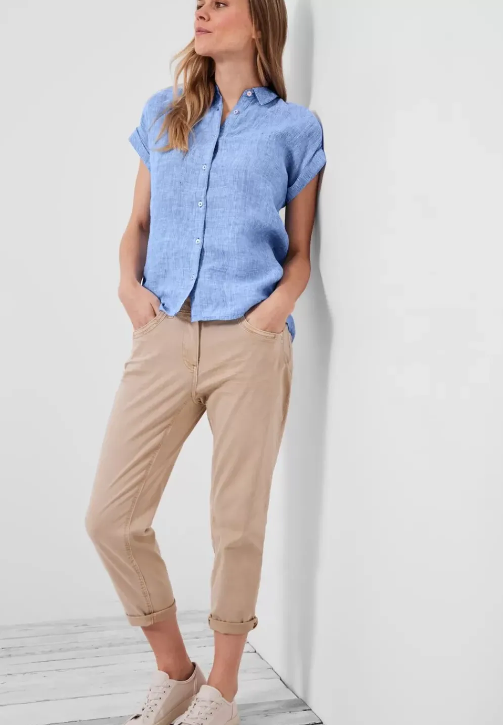 Leinen Chambray Bluse