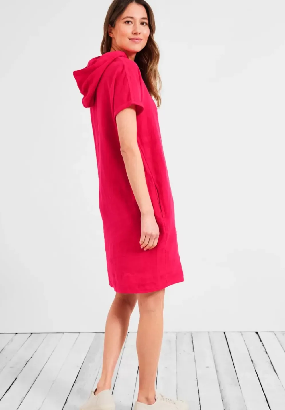 Leinen Hoodie Kleid
