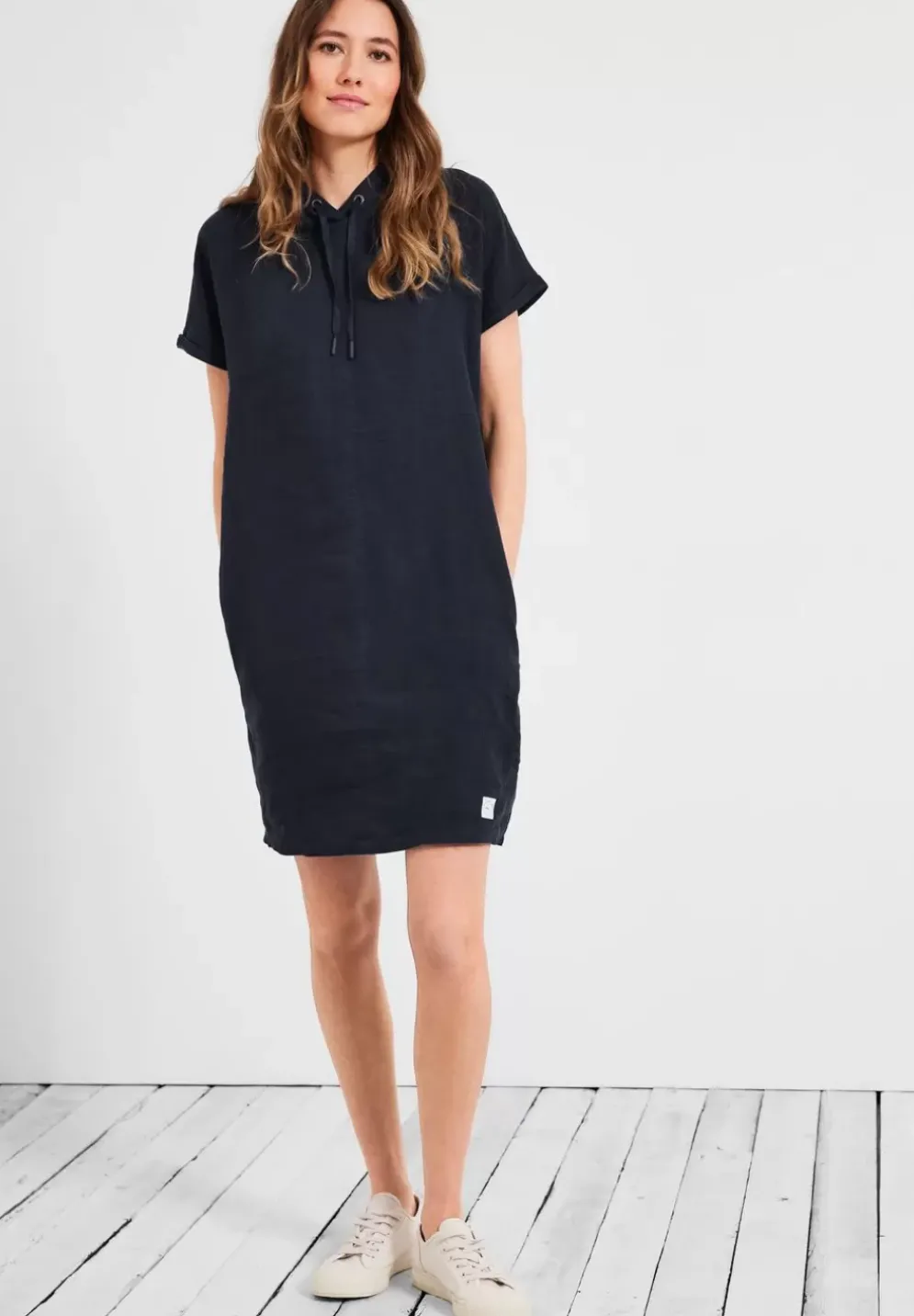 Leinen Hoodie Kleid