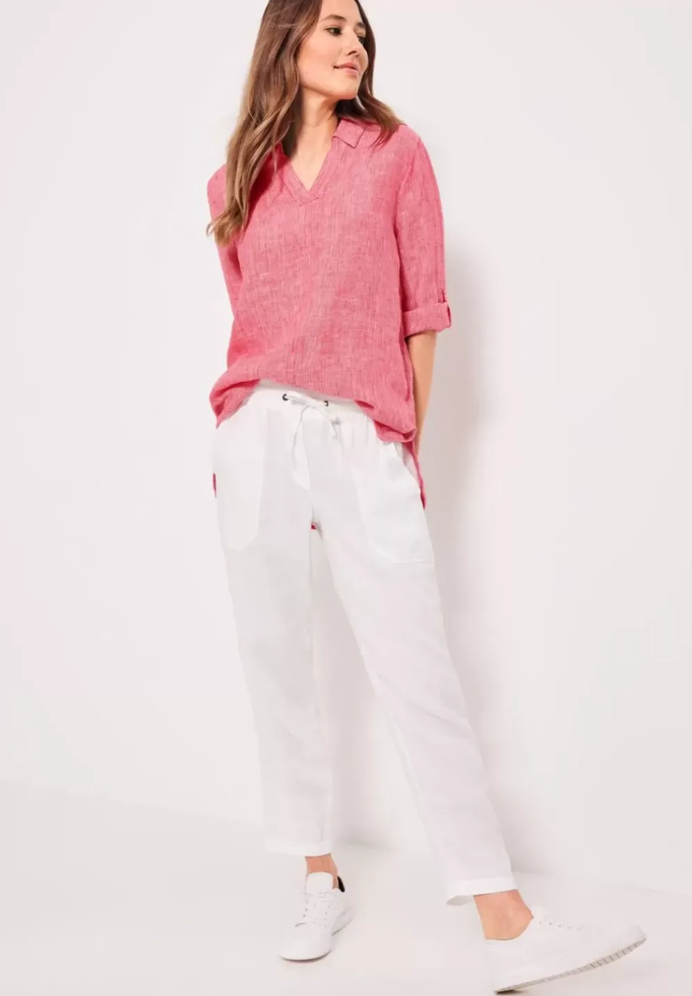 Leinen Longbluse