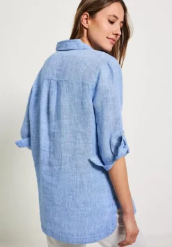 Leinen Longbluse
