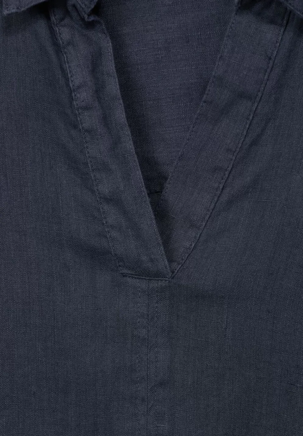 Leinen Longbluse In Unifarbe