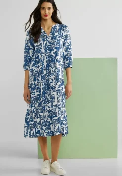 Leinen Midikleid Mit Print