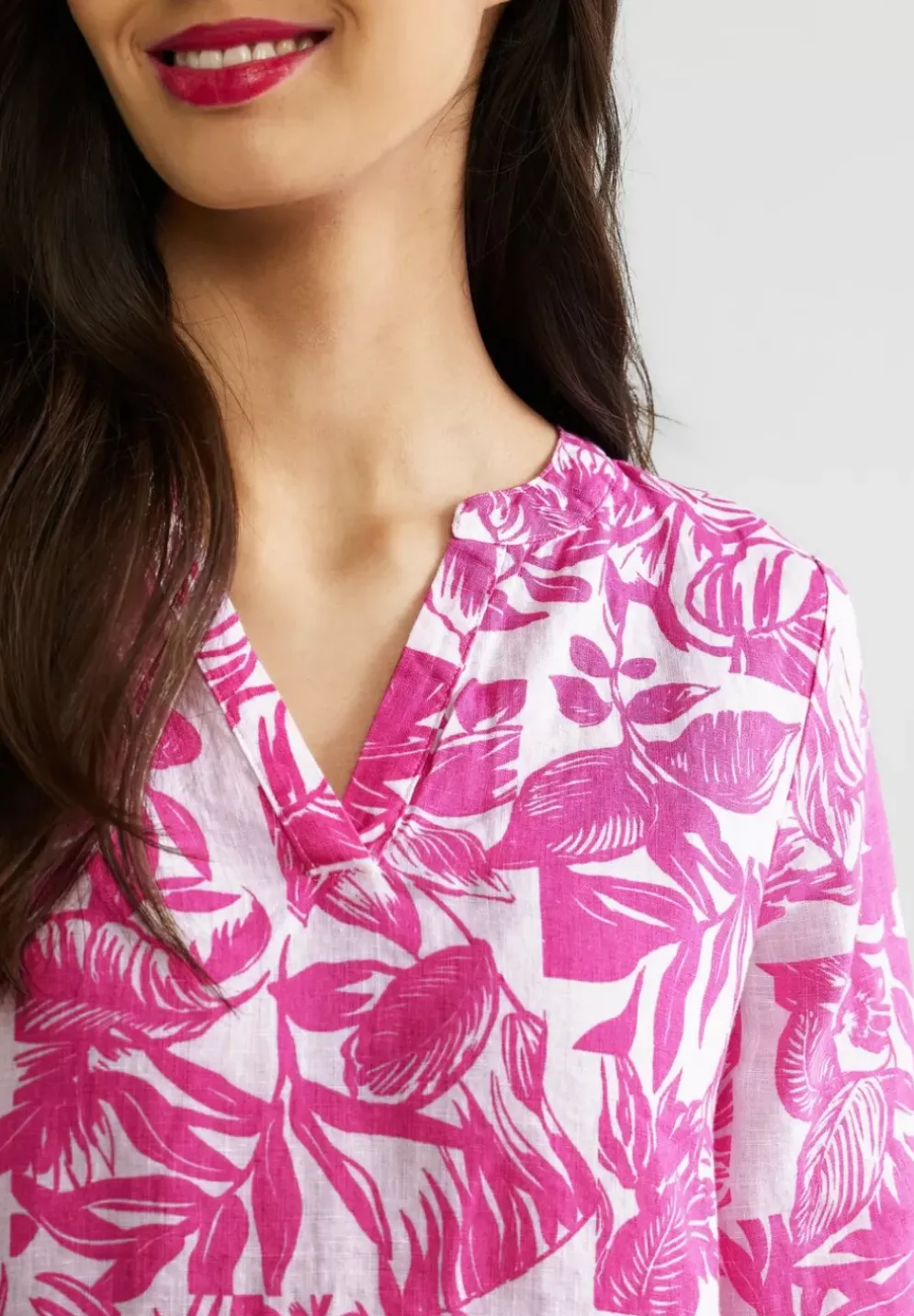 Leinen Midikleid Mit Print