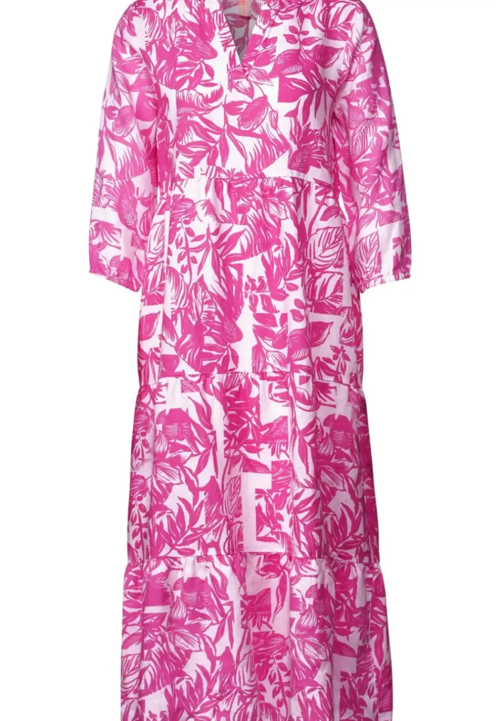 Leinen Midikleid Mit Print