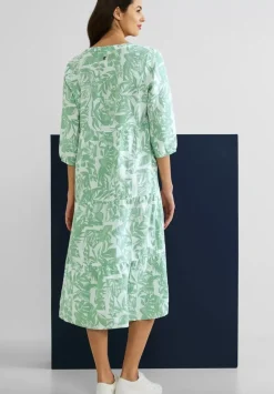 Leinen Midikleid Mit Print