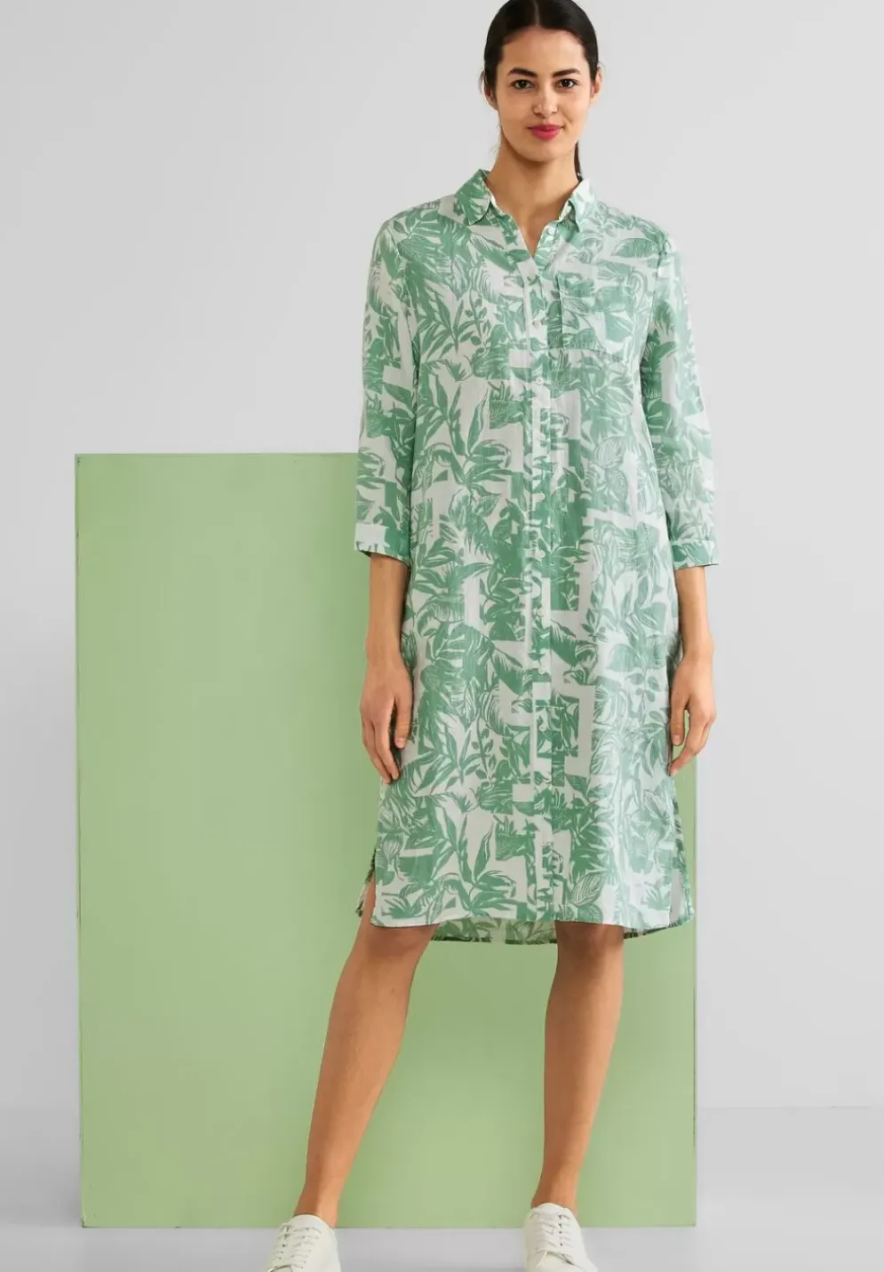 Leinen Shirtkleid Mit Print