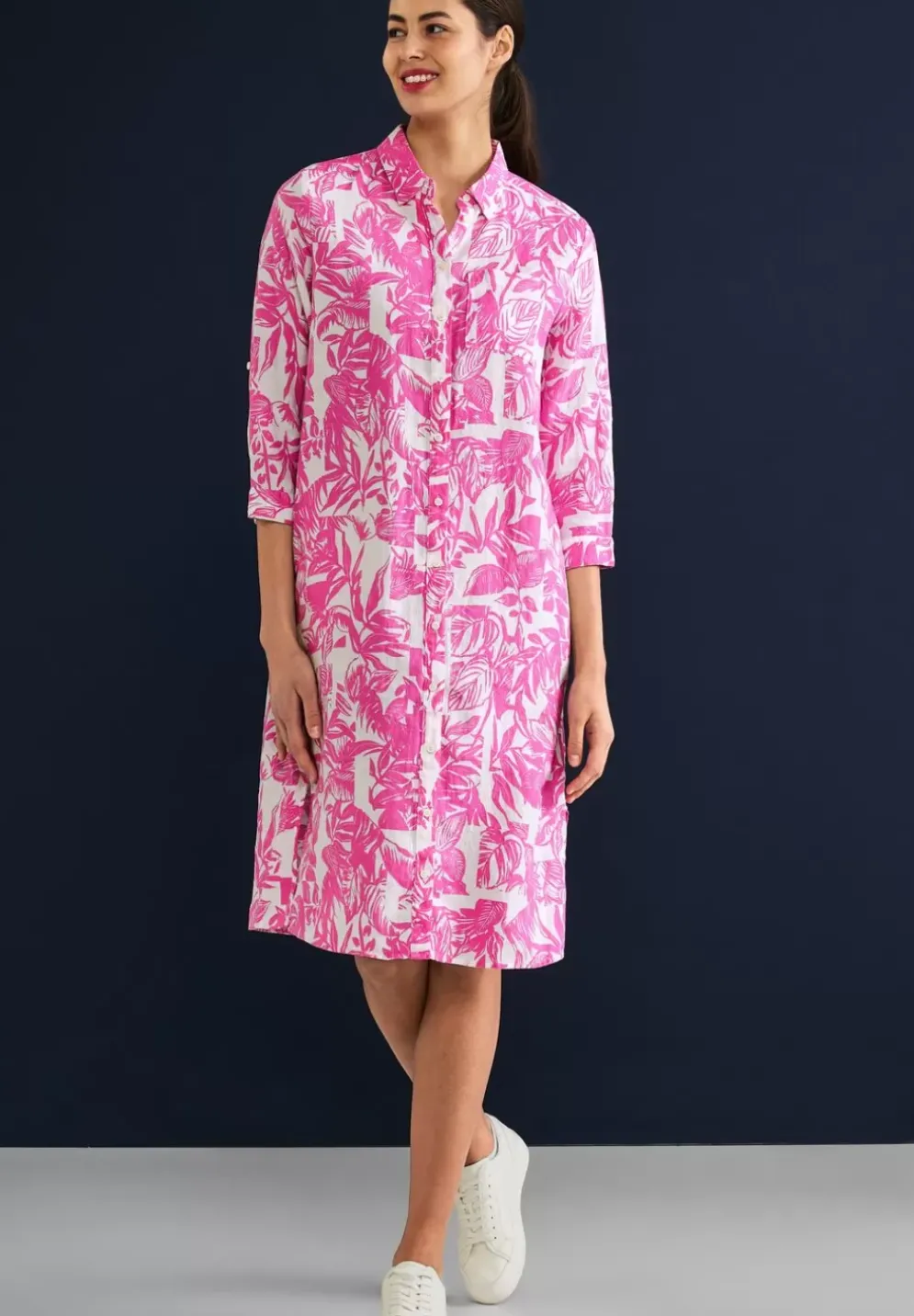 Leinen Shirtkleid Mit Print