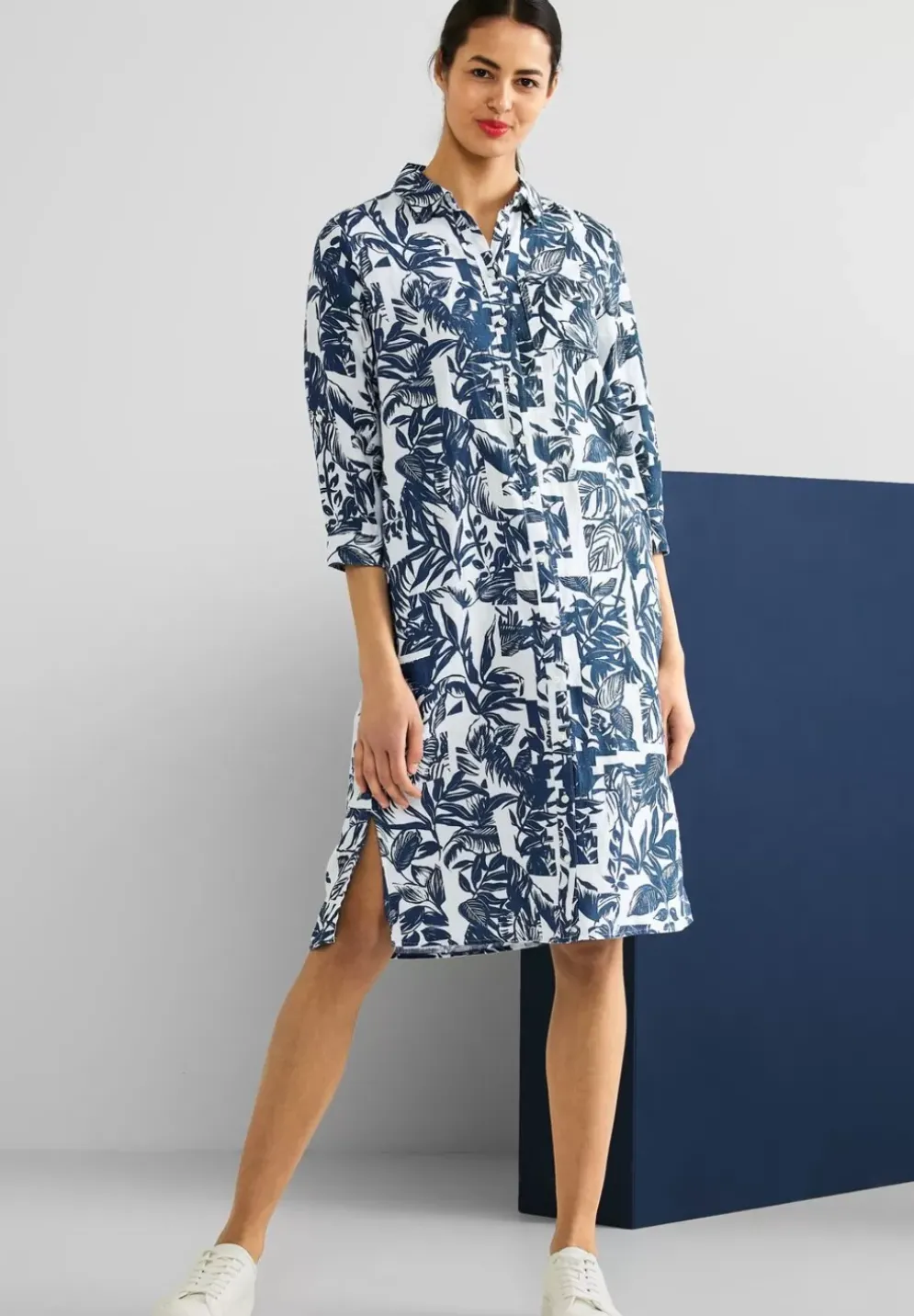 Leinen Shirtkleid Mit Print