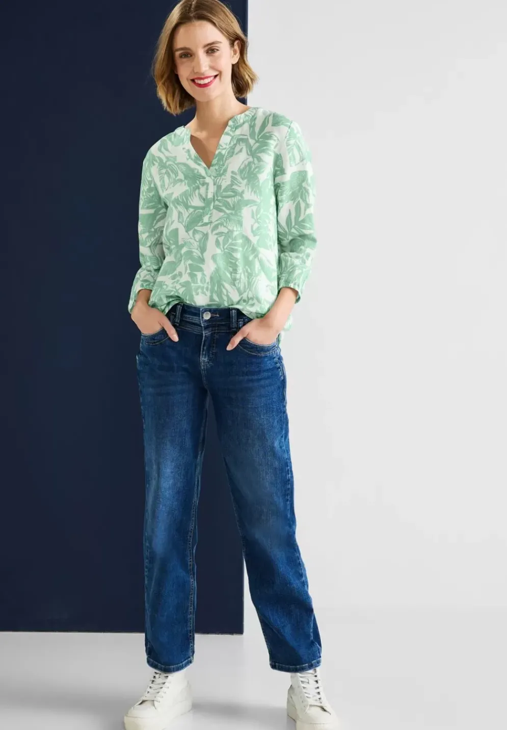 Leinen-Baumwolle-Mix Bluse
