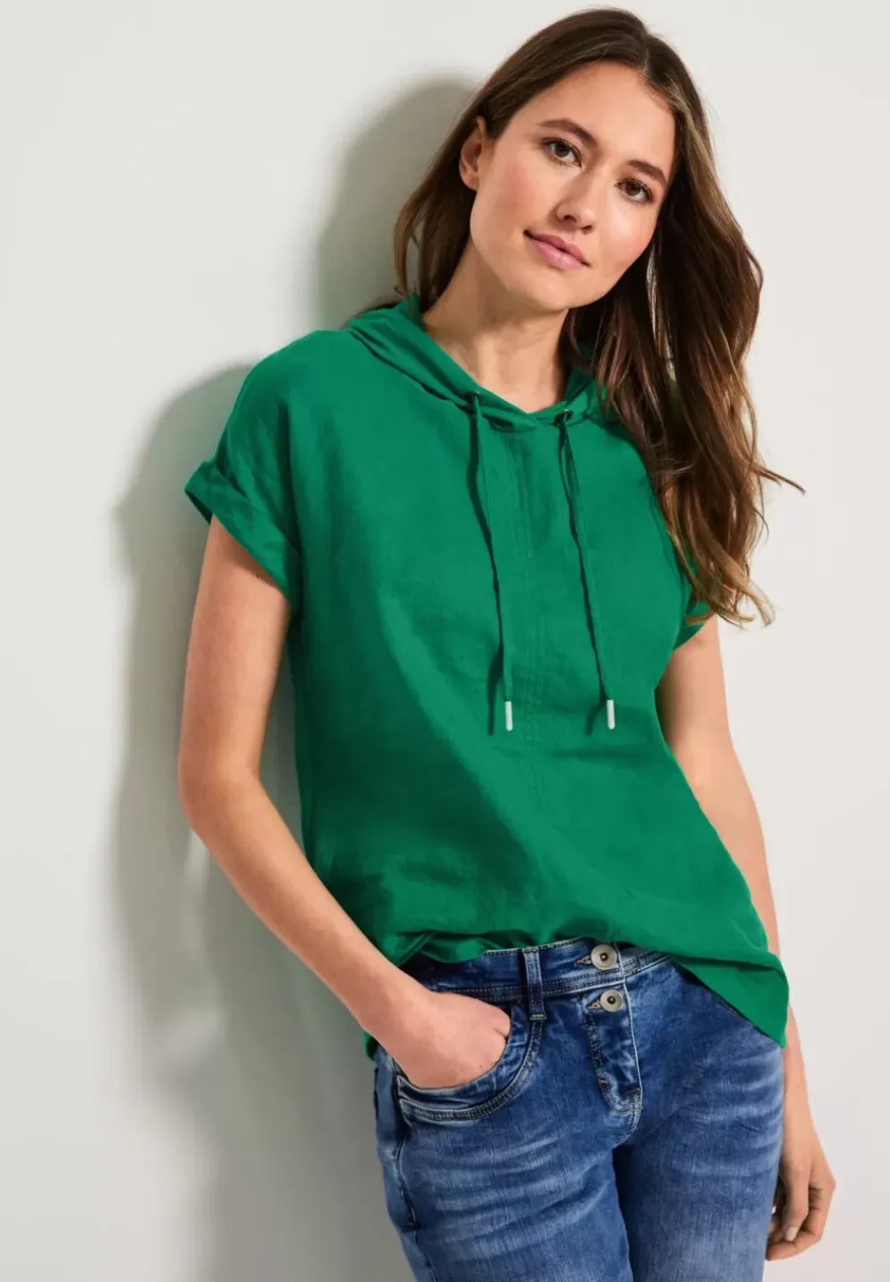 Leinenbluse Im Materialmix