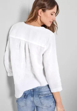 Leinenbluse In Unifarbe