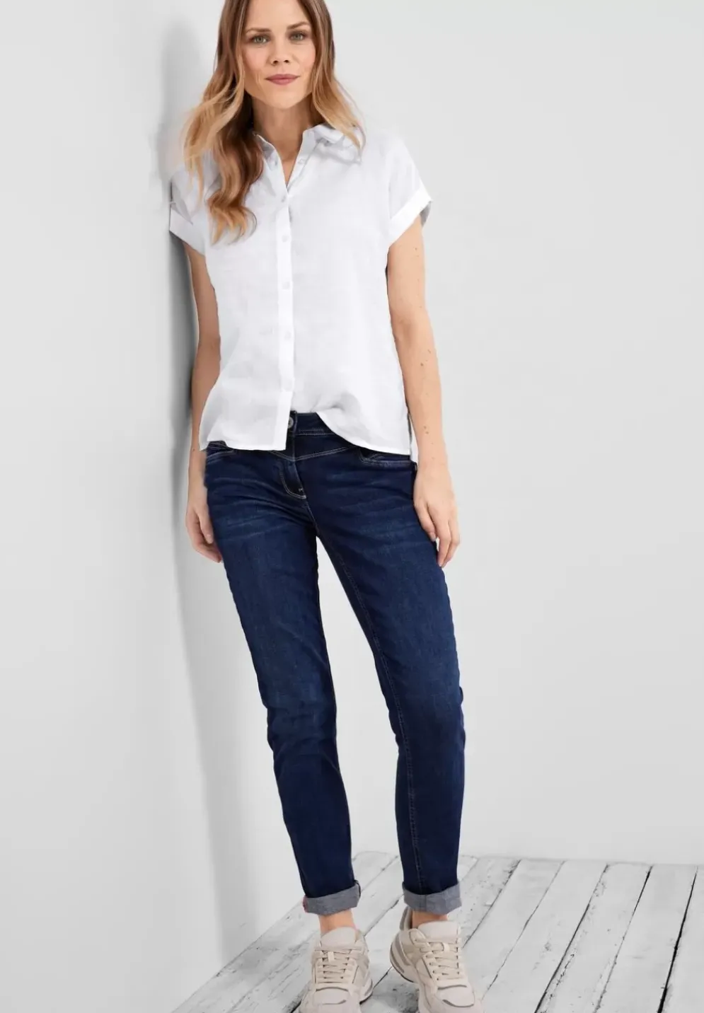 Leinenbluse Mit Knopfleiste