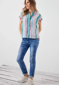 Leinenbluse Mit Knopfleiste