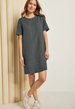 Leinenkleid In Unifarbe