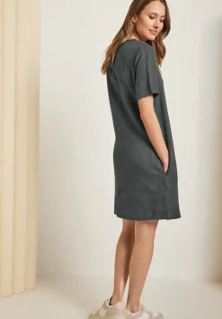 Leinenkleid In Unifarbe