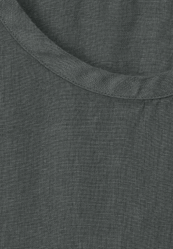 Leinenkleid In Unifarbe