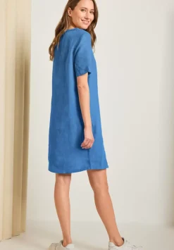 Leinenkleid In Unifarbe