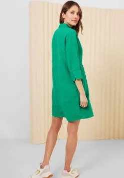 Leinenkleid Mit Knopfleiste