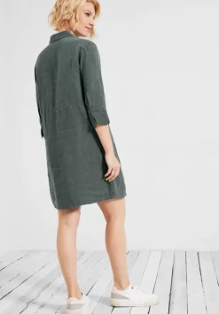 Leinenkleid Mit Knopfleiste