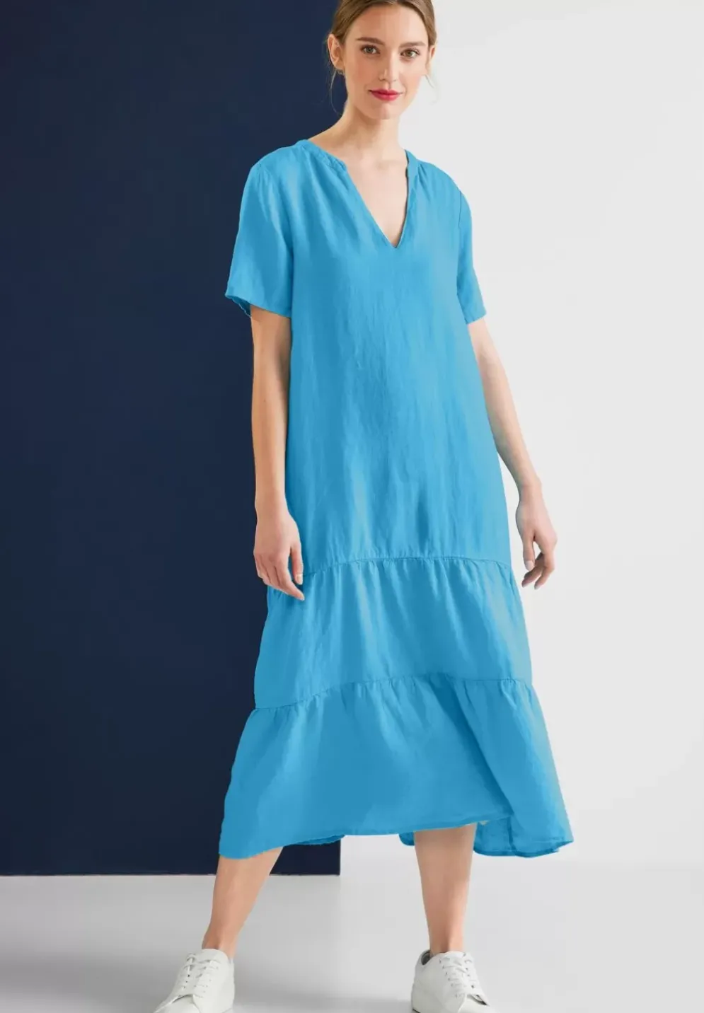 Leinenkleid Mit Volants
