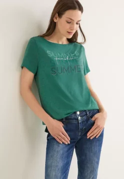 Leinenlook Partprint Shirt