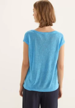 Leinenlook Partprint Shirt