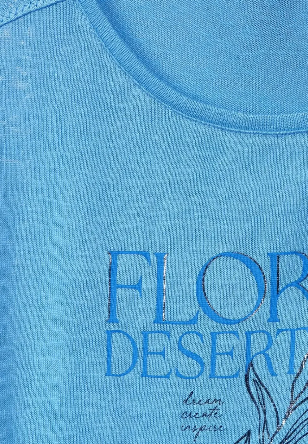 Leinenlook Partprint Shirt