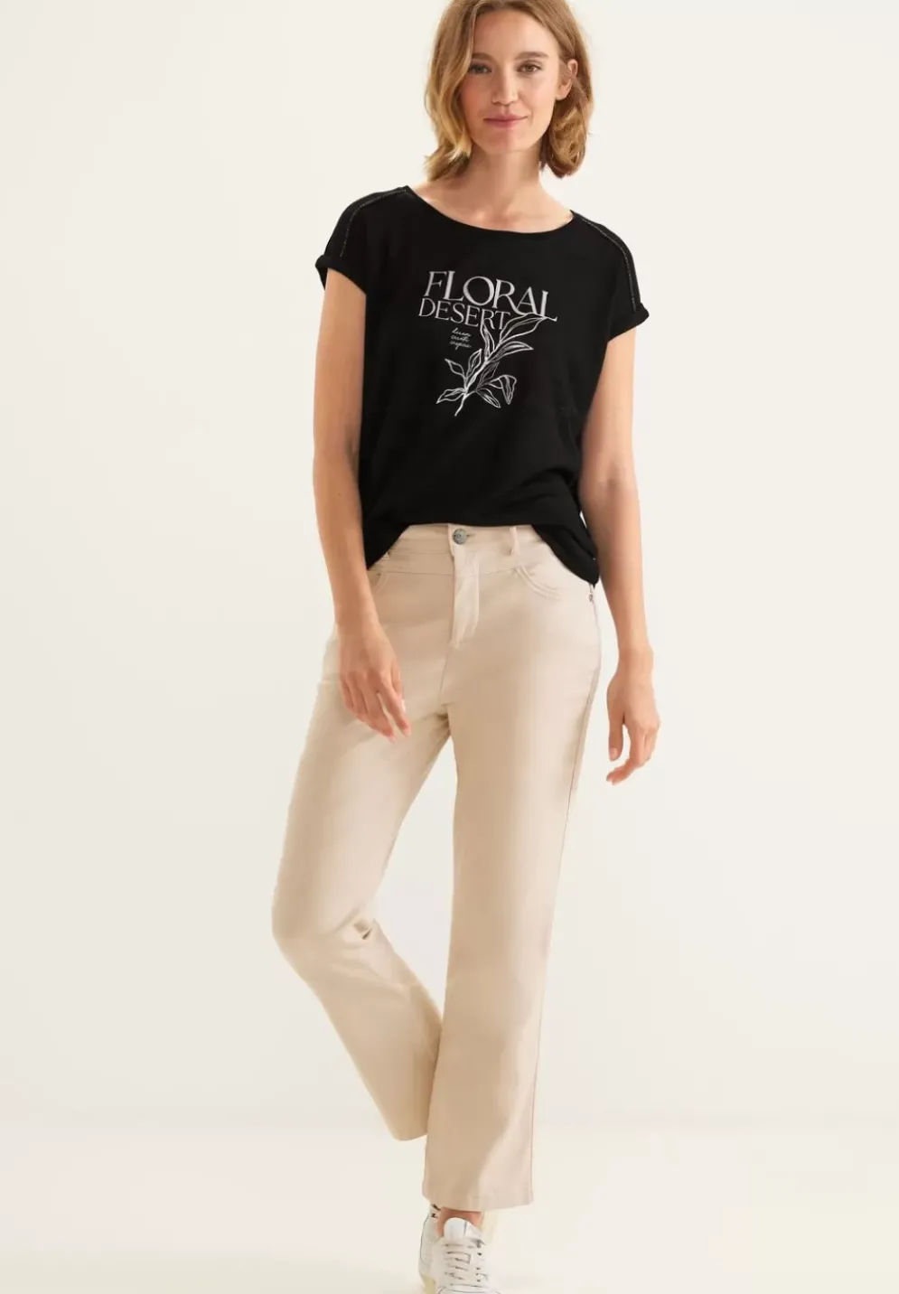 Leinenlook Partprint Shirt