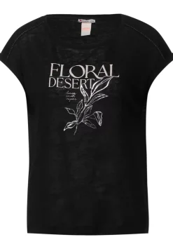 Leinenlook Partprint Shirt