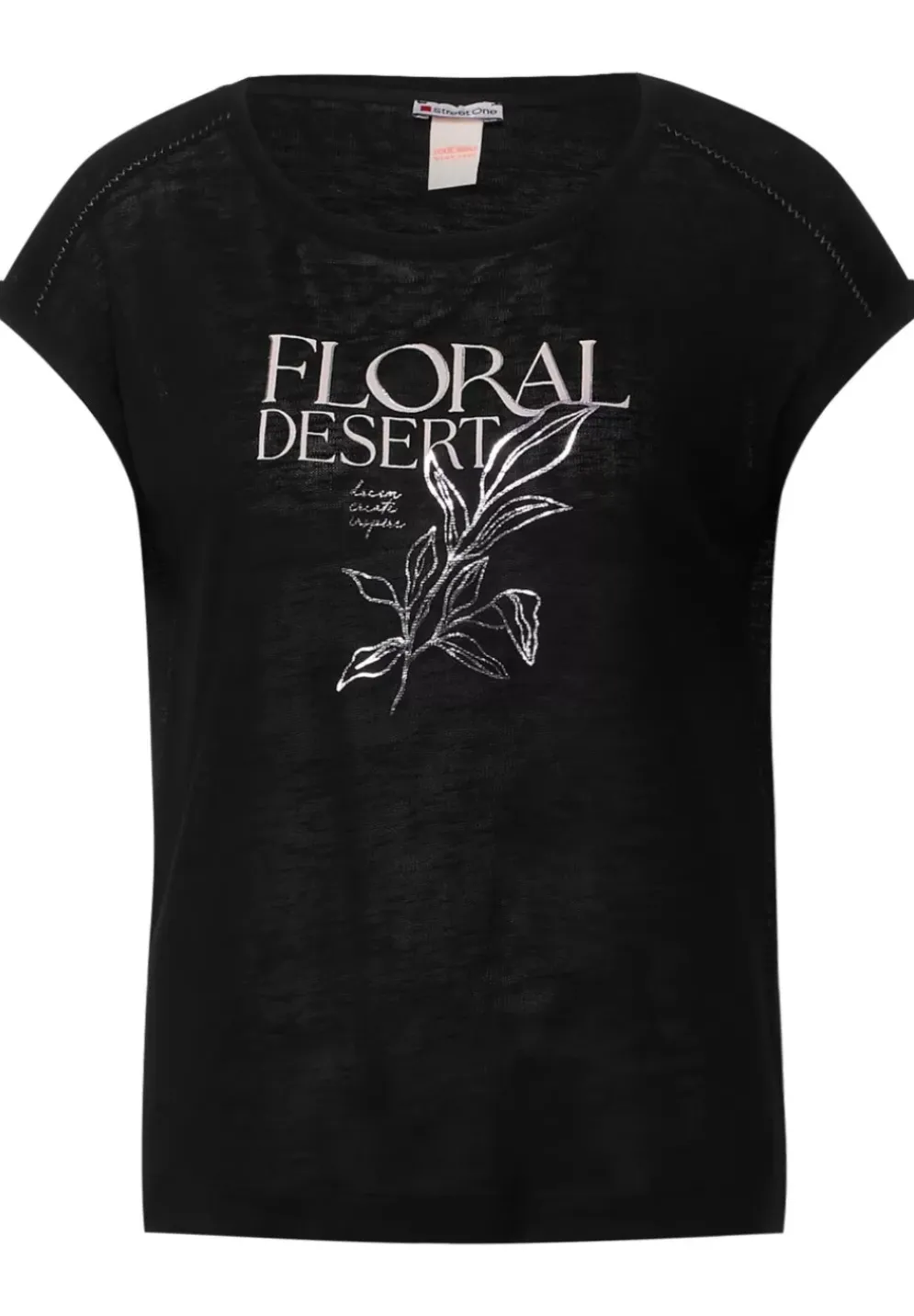Leinenlook Partprint Shirt