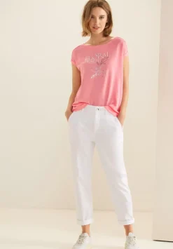 Leinenlook Partprint Shirt
