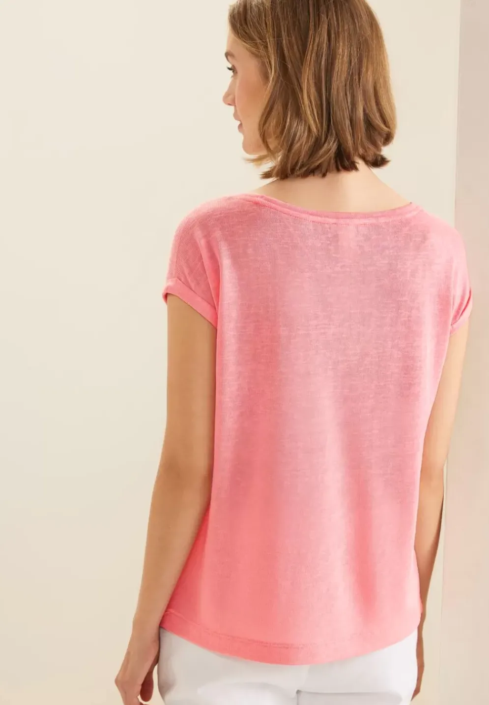 Leinenlook Partprint Shirt