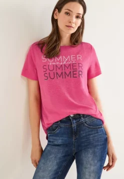 Leinenlook Partprint Shirt