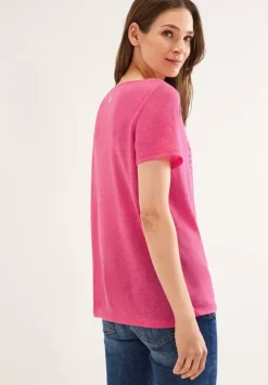 Leinenlook Partprint Shirt