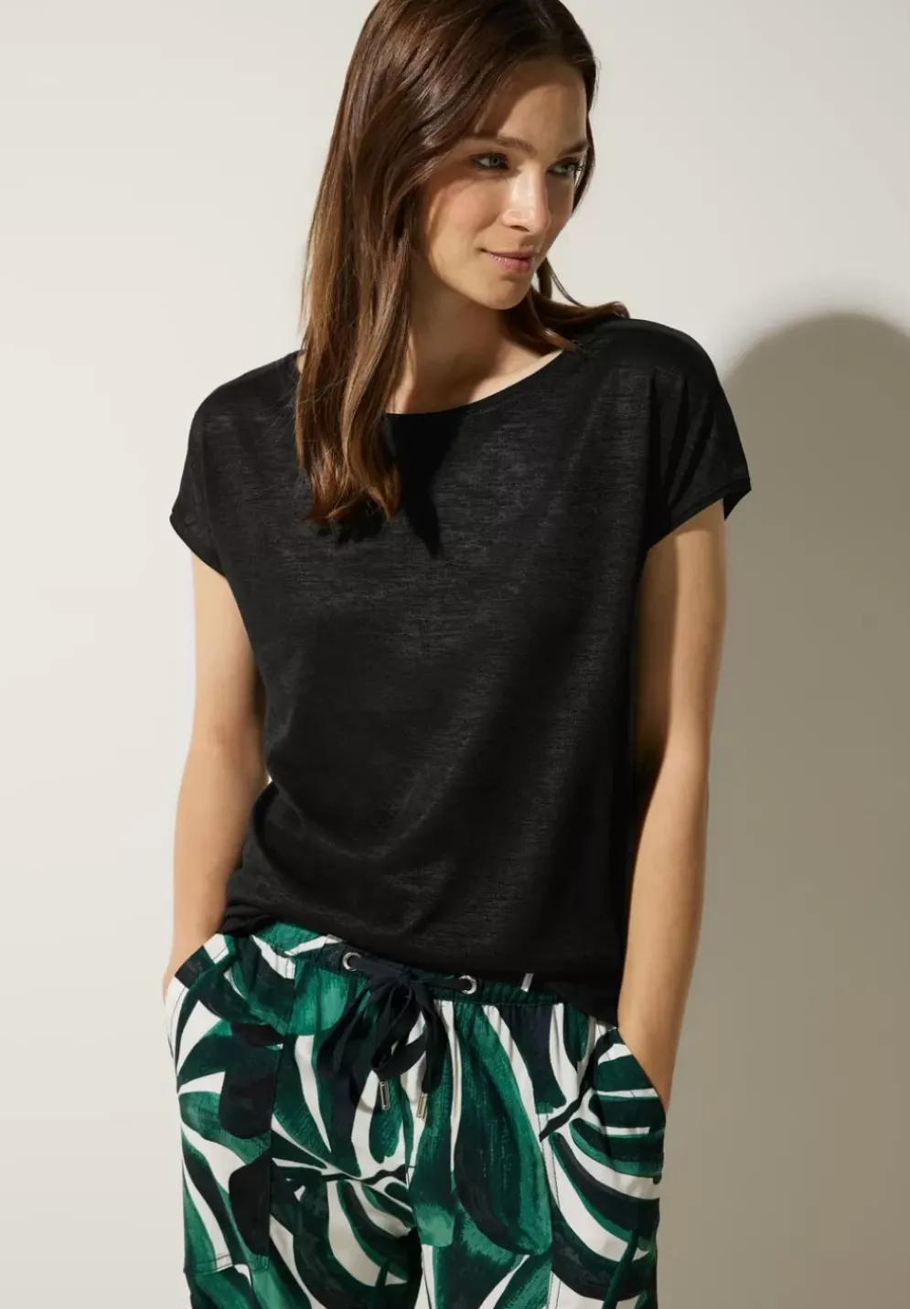Leinenlook T-Shirt