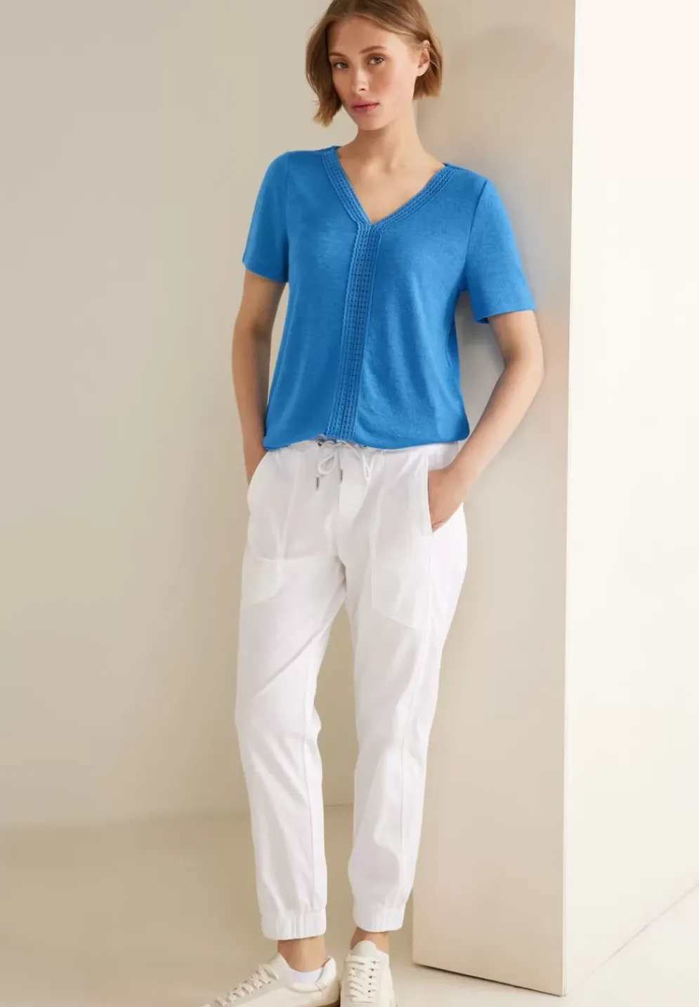 Leinenlook T-Shirt