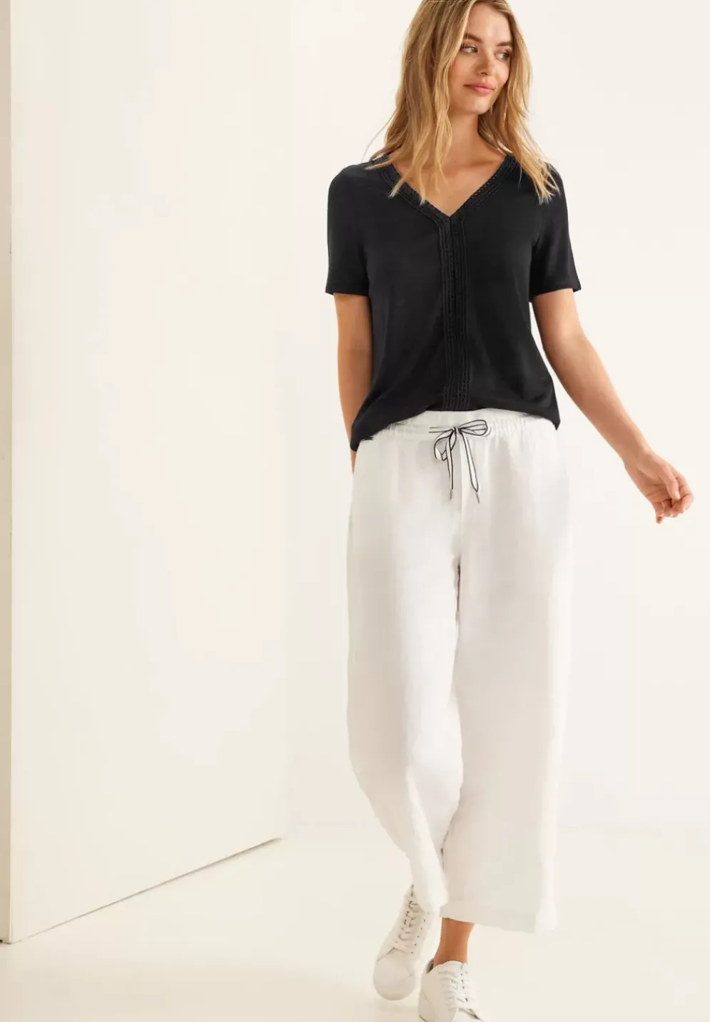 Leinenlook T-Shirt